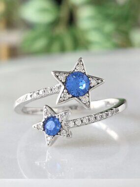Blue Star Cluster Ring with Swarovski Crystals, Charmed Aroma 2021